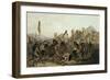 Bison-Dance of the Mandan Indians in Front of Their Medicine Lodge in Mih-Tutta-Hankush-Karl Bodmer-Framed Giclee Print