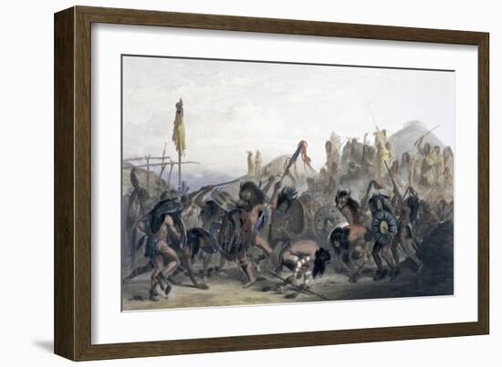 'Bison-Dance of the Mandan Indians in front of their Medicine Lodge in the Mih-Tutta-Hankush', 1843-Alexandre Manceau-Framed Giclee Print