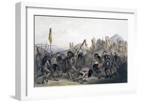 'Bison-Dance of the Mandan Indians in front of their Medicine Lodge in the Mih-Tutta-Hankush', 1843-Alexandre Manceau-Framed Giclee Print