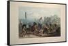 Bison Dance of the Mandan Indians-Karl Bodmer-Framed Stretched Canvas