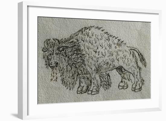 Bison, Drawing, 16th Century-null-Framed Giclee Print