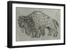 Bison, Drawing, 16th Century-null-Framed Giclee Print