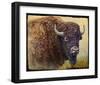 Bison Facing Right-Chris Vest-Framed Art Print