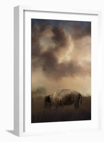 Bison Grazing at Sunrise-Jai Johnson-Framed Giclee Print