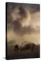 Bison Grazing at Sunrise-Jai Johnson-Stretched Canvas