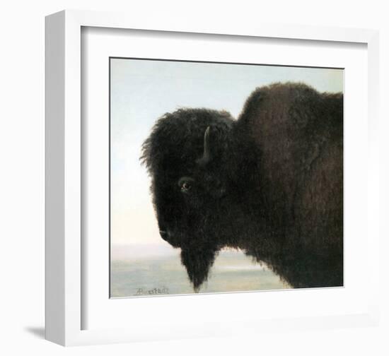 Bison Head-Albert Bierstadt-Framed Premium Giclee Print