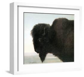 Bison Head-Albert Bierstadt-Framed Premium Giclee Print