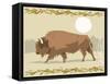 Bison in a Decorative Illustration-Artistan-Framed Stretched Canvas