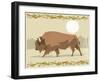 Bison in a Decorative Illustration-Artistan-Framed Art Print