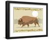 Bison in a Decorative Illustration-Artistan-Framed Art Print