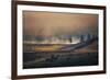 Bison Mist Landscape, Yellowstone National Park, Wyoming-Vincent James-Framed Photographic Print