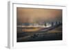 Bison Mist Landscape, Yellowstone National Park, Wyoming-Vincent James-Framed Photographic Print