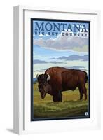 Bison, Montana-Lantern Press-Framed Art Print