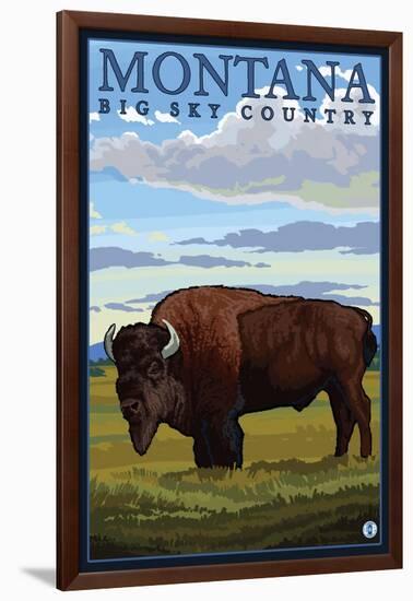 Bison, Montana-Lantern Press-Framed Art Print