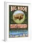 Bison Mountaineering - Vintage Sign-Lantern Press-Framed Art Print