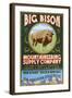 Bison Mountaineering - Vintage Sign-Lantern Press-Framed Art Print