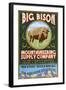 Bison Mountaineering - Vintage Sign-Lantern Press-Framed Art Print