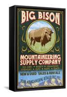 Bison Mountaineering - Vintage Sign-Lantern Press-Framed Stretched Canvas