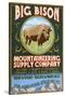 Bison Mountaineering - Vintage Sign-Lantern Press-Stretched Canvas