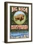 Bison Mountaineering - Vintage Sign-Lantern Press-Framed Art Print