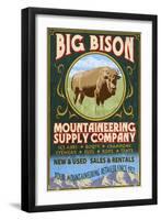 Bison Mountaineering - Vintage Sign-Lantern Press-Framed Art Print