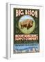 Bison Mountaineering - Vintage Sign-Lantern Press-Framed Art Print