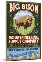 Bison Mountaineering - Vintage Sign-Lantern Press-Mounted Art Print