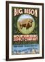 Bison Mountaineering - Vintage Sign-Lantern Press-Framed Art Print