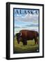 Bison Scene, Alaska-Lantern Press-Framed Art Print