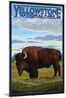 Bison Scene, Yellowstone National Park-Lantern Press-Mounted Art Print
