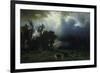 Bison Trail: Approaching Storm-Albert Bierstadt-Framed Premium Giclee Print