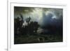 Bison Trail: Approaching Storm-Albert Bierstadt-Framed Premium Giclee Print