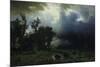 Bison Trail: Approaching Storm-Albert Bierstadt-Mounted Premium Giclee Print