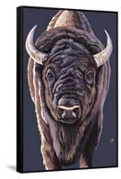 Bison Up Close-Lantern Press-Framed Stretched Canvas