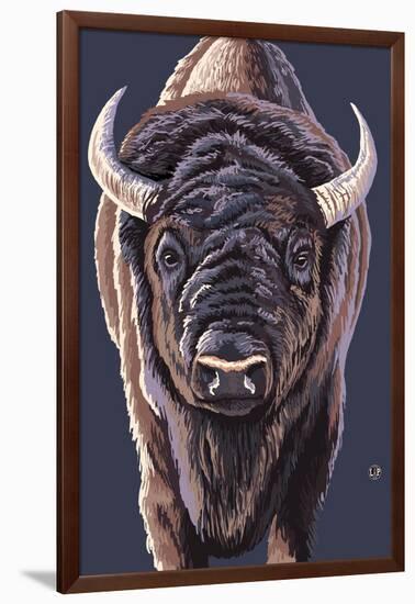 Bison Up Close-Lantern Press-Framed Art Print