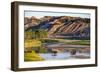 Bison Wildlife Crossing Little Missouri River, Theodore Roosevelt National Park, North Dakota, USA-Chuck Haney-Framed Photographic Print