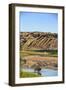 Bison Wildlife Crossing Little Missouri River, Theodore Roosevelt National Park, North Dakota, USA-Chuck Haney-Framed Photographic Print