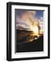 Bison Wildlife Grazing by Old Faithful Geyser, Yellowstone National Park, Wyoming, USA-Adam Jones-Framed Photographic Print