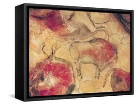 Bisons, from the Caves at Altamira, circa 15000 BC (Cave Painting)-null-Framed Stretched Canvas