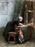 A Dutchwoman Cutting Cloth, 1889-Bisschop Bisschop-Mounted Giclee Print