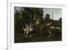 Bistahieversor Attacking a Pair of Pentaceratops-null-Framed Art Print