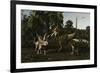 Bistahieversor Attacking a Pair of Pentaceratops-null-Framed Art Print