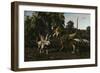 Bistahieversor Attacking a Pair of Pentaceratops-null-Framed Art Print