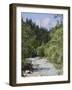 Bistrica River and Forest with Stenar Mountain Beyond in Summer, Triglav National Park, Mojstrana-Pearl Bucknall-Framed Photographic Print