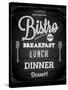 Bistro Chalkboard Poster For Vintage Design-Ozerina Anna-Stretched Canvas