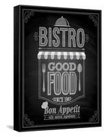 Bistro Poster Chalkboard-avean-Framed Stretched Canvas