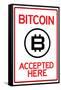 Bitcoin Accepted Here Sign-null-Framed Stretched Canvas