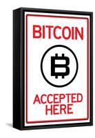 Bitcoin Accepted Here-null-Framed Stretched Canvas