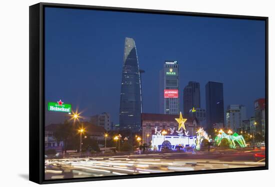 Bitexco Financial Tower at Dusk, Ho Chi Minh City, Vietnam, Indochina, Southeast Asia, Asia-Ian Trower-Framed Stretched Canvas