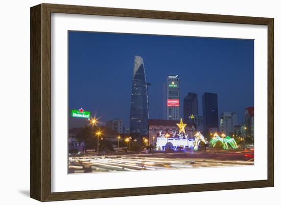 Bitexco Financial Tower at Dusk, Ho Chi Minh City, Vietnam, Indochina, Southeast Asia, Asia-Ian Trower-Framed Photographic Print